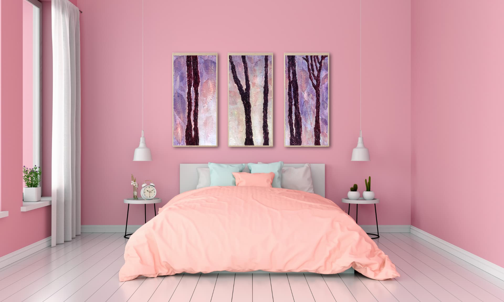 Pink Trees — painting by Helen Lee Greene